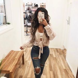 OOTDFash Plaid Tie Top